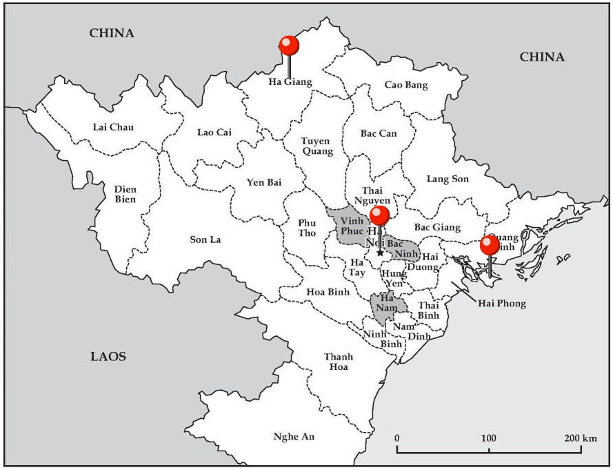 Map of Northern Vietnam